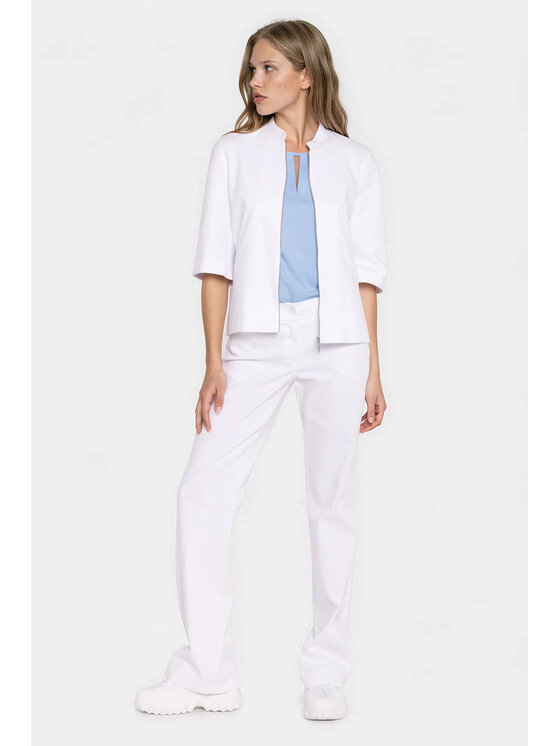 NIFE NIFE Kalhoty z materiálu SD140 Bílá Bootcut Fit