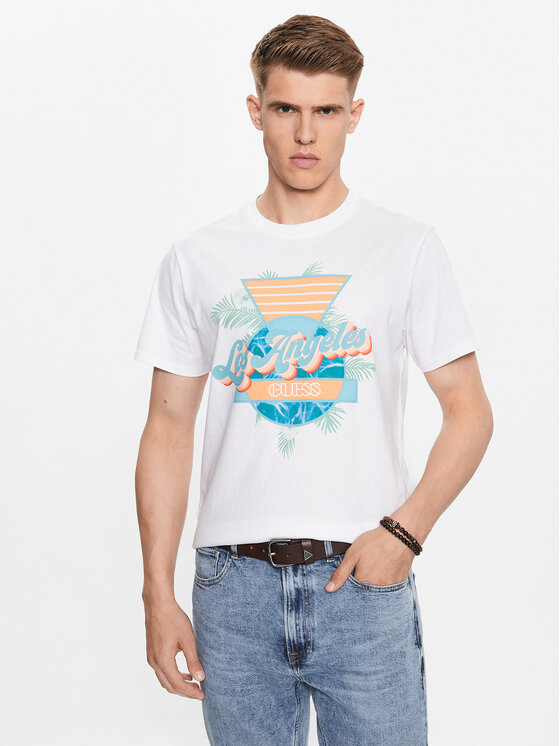 Guess Guess Marškinėliai M3YI67 I3Z14 Balta Regular Fit