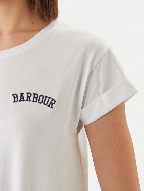 Barbour Barbour T-Shirt Bede LTS0718WH11 Biały Regular Fit