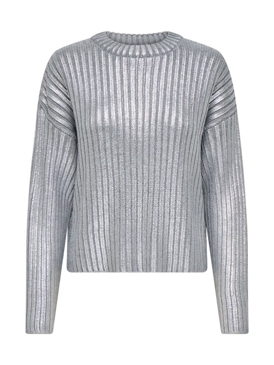 ONLY ONLY Πουλόβερ Onlnevada o-neck foil coated pull Γκρι Regular Fit