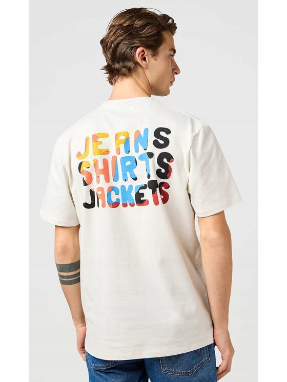 Wrangler Wrangler T-shirt Big Graphic Tee Bianco Regular Fit