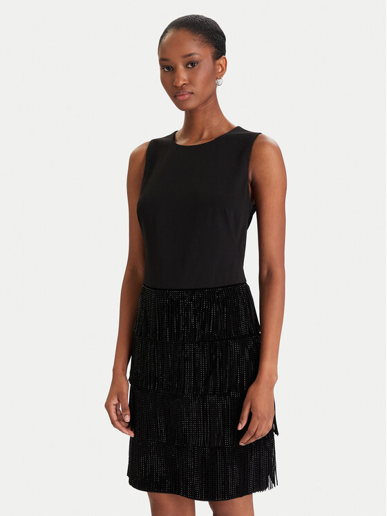 DKNY DKNY Koktélruha DD5I1B50 Fekete Slim Fit