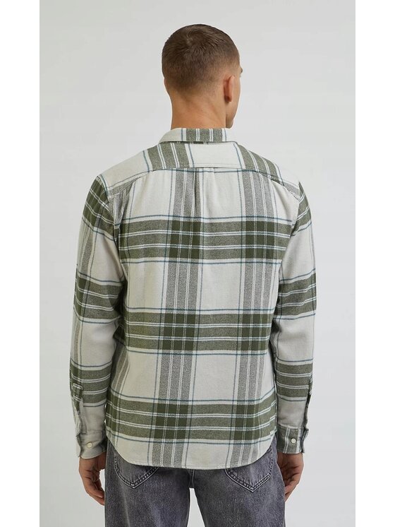 Lee Lee Koszula Riveted Shirt Zielony Relaxed Fit