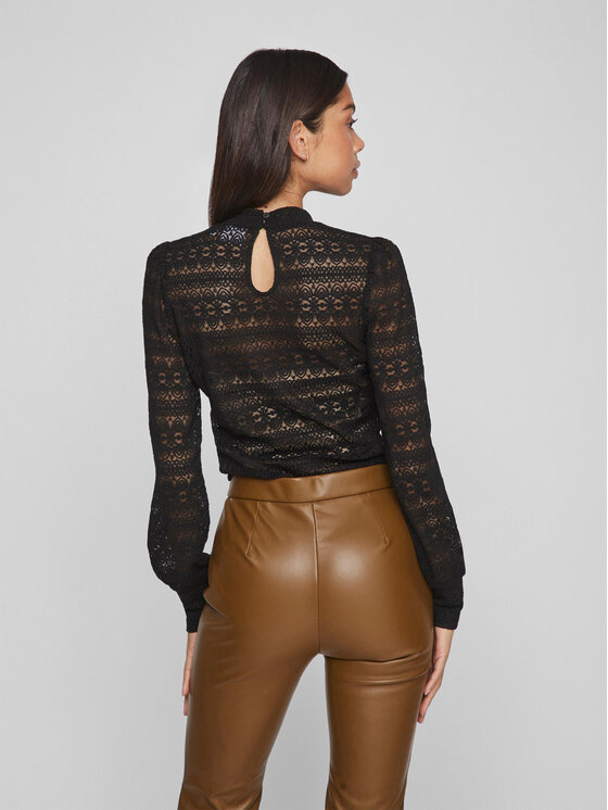 Vila Vila Блуза 14089795 Черен Regular Fit