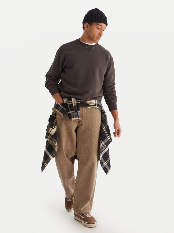 Element Element Majica dugih rukava Lowcase Pigment CR ELYFT00172 Siva Regular Fit