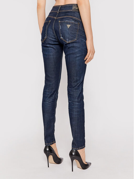 Guess Guess Jeans hlače Shape Up W1YA34 D4EM1 Mornarsko modra Skinny Fit
