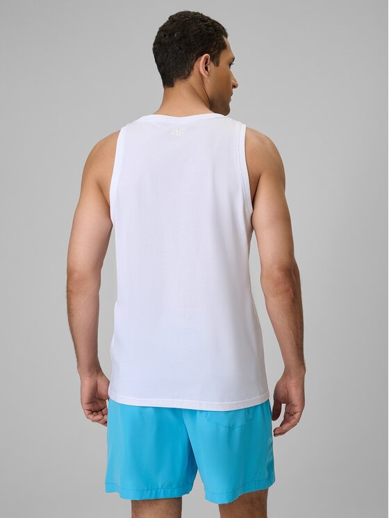 4F 4F Tank top 4FWSS26TSLEM248-10S Biały Regular Fit