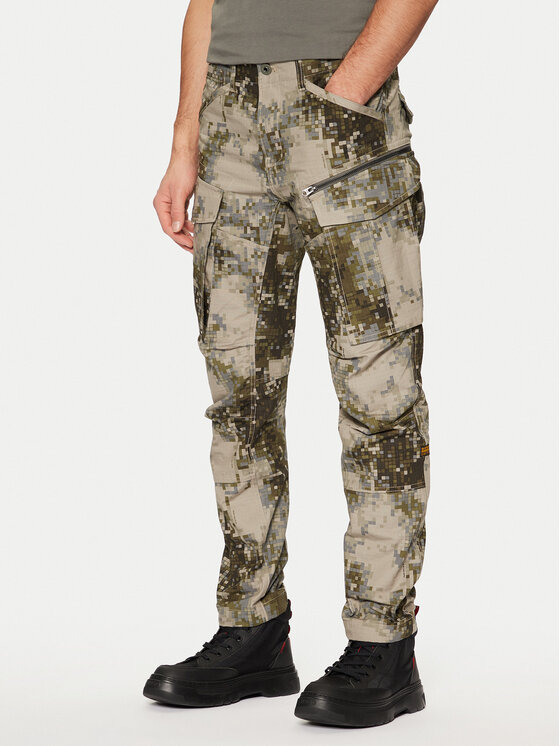 G-Star Raw Bavlnené nohavice Rovic 3D D02190 G787 Kaki Tapered Fit