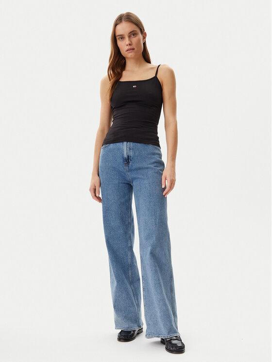 Tommy Jeans Tommy Jeans Top Essential DW0DW20675 Negru Slim Fit