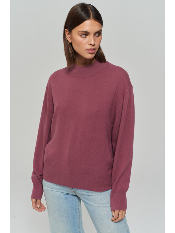 B SIDES BSides Sweter MERINO Różowy Regular Fit