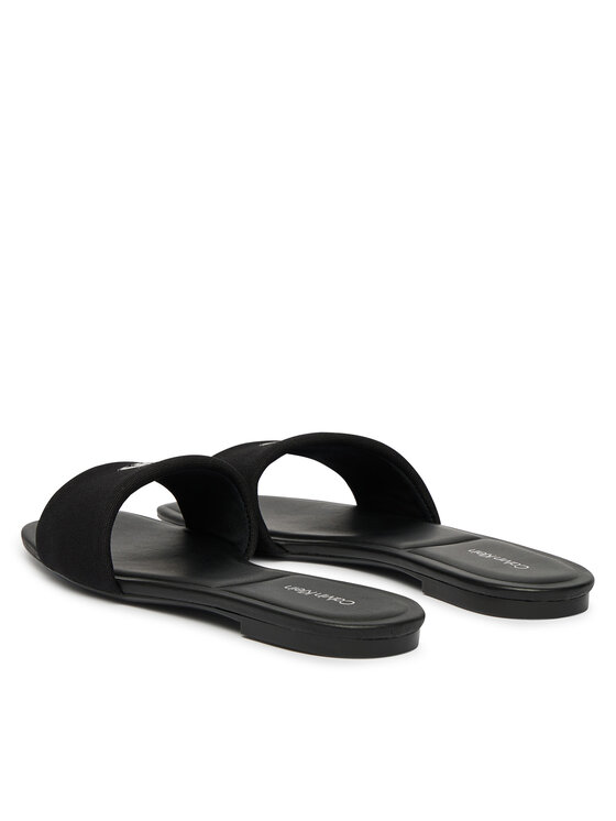 Calvin Klein Calvin Klein Klapki Square Flat Sndl Canvas Hw HW0HW03129 Czarny