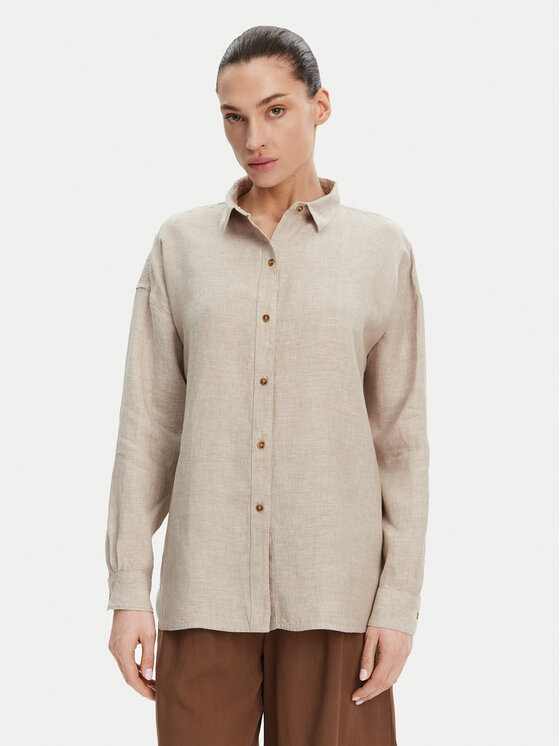 Barbour Košeľa Hampton LSH1596SN31 Béžová Relaxed Fit