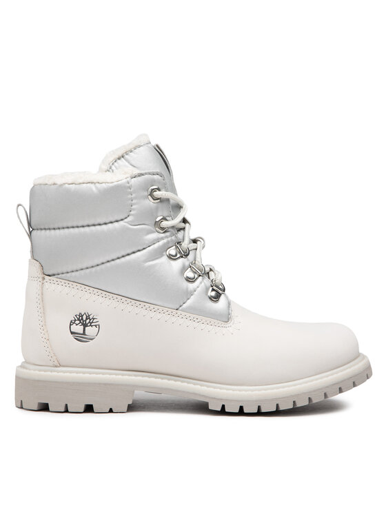 Trappers Timberland 6'' Prem Puffer Bt Wp TB0A44WJ143 White Nubuck Silver