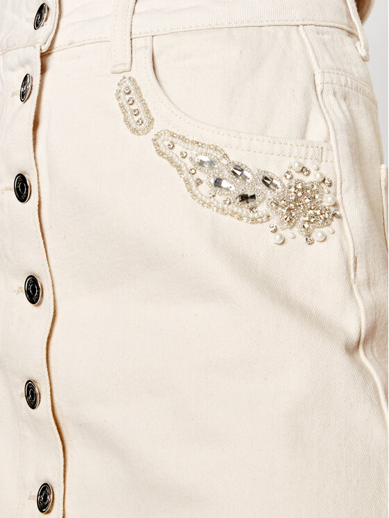 Gonna di jeans WA1278 T4760 Beige Regular Fit