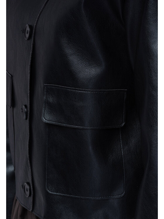 Ombre Ombre Kurtka przejściowa OW-JT-E0005 Czarny Relaxed Fit