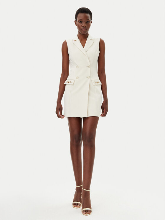 Gaudi Gaudi Coctailkleid 511FD15033 Écru Regular Fit
