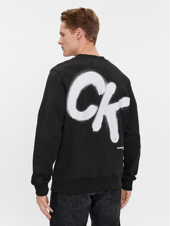 Calvin Klein Jeans Calvin Klein Jeans Džemperis Spray J30J324625 Juoda Regular Fit