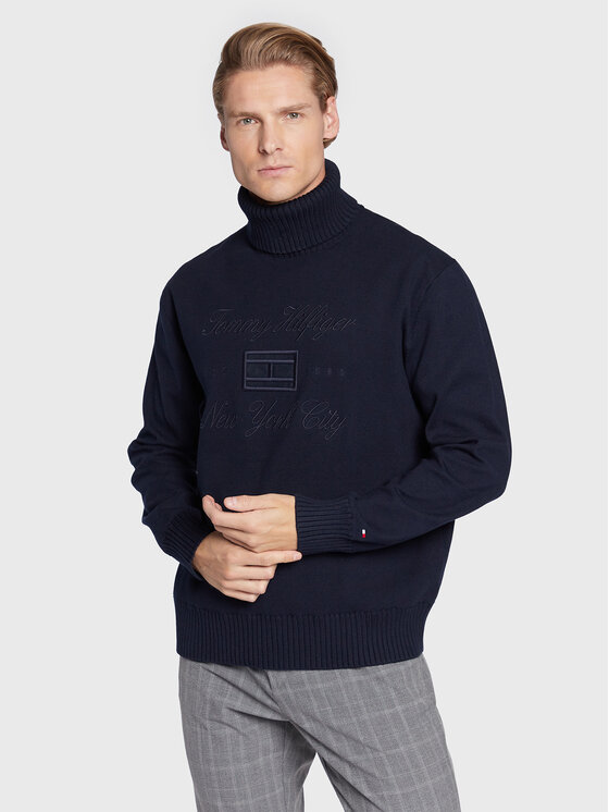 Tommy Hilfiger Tommy Hilfiger Dolcevita MW0MW27937 Blu scuro Loose Fit