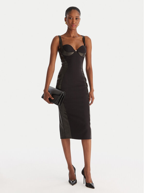 Elisabetta Franchi Elisabetta Franchi Коктейльна сукня AB-838-57E2-V480 Чорний Slim Fit