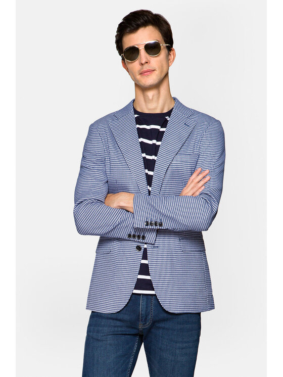 Lancerto Lancerto Marynarka Daytona Niebieski Slim Fit