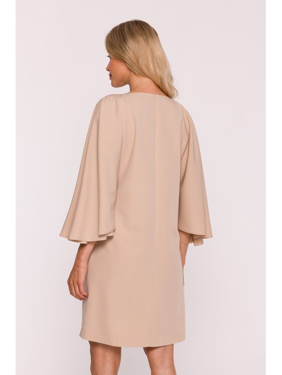 Stylove Stylove Sukienka elegancka s426 Beżowy A-Line Fit