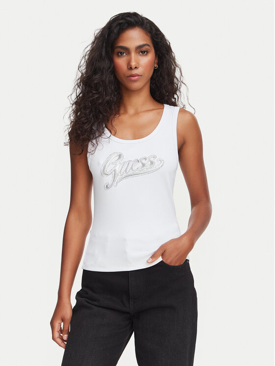 Guess Guess Top W6YP30 K4380 Bílá Slim Fit