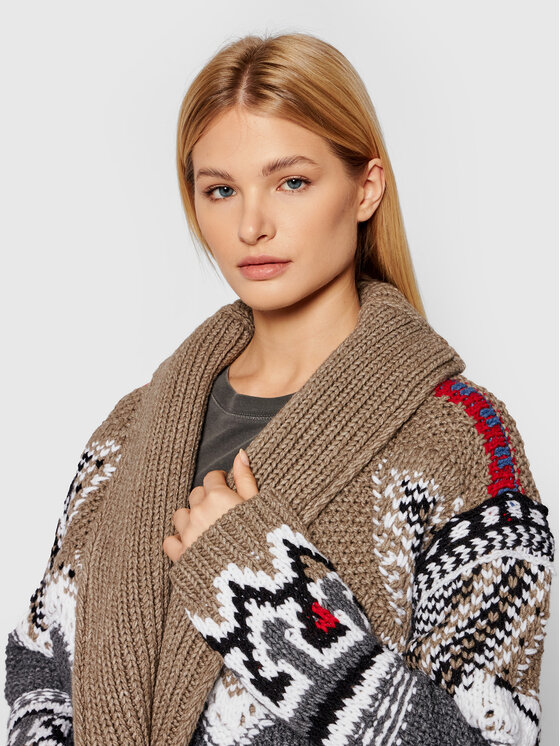 Cardigan Ella WKMG2403F Marrone Regular Fit