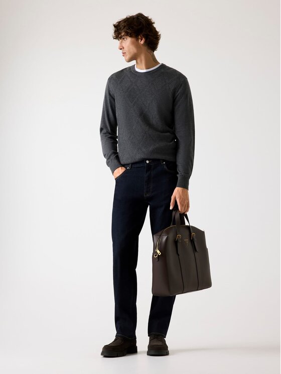 Guess Guess Sweter 179283 Szary Classic Fit