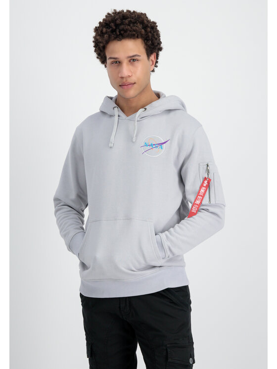 Alpha Industries Alpha Industries Bluza Dark Side Hoodie Szary Regular Fit