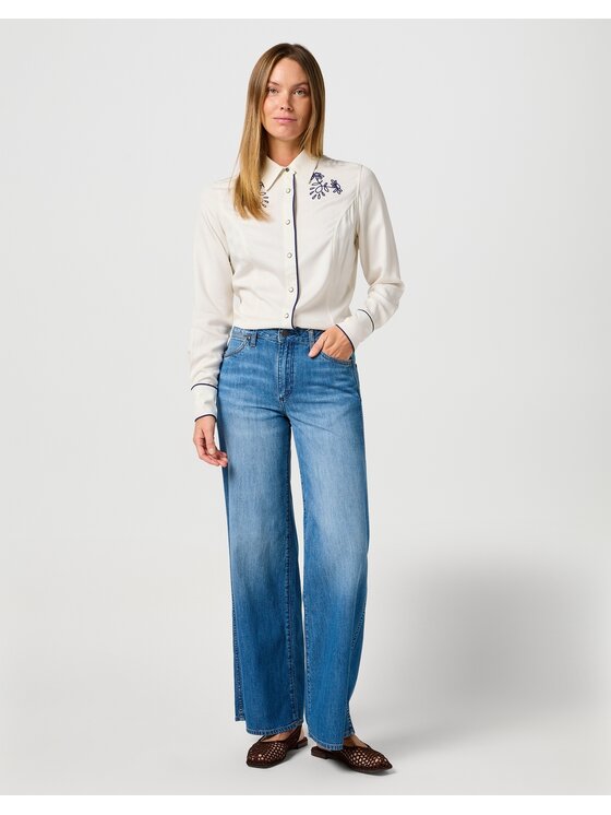 Wrangler Wrangler Jeansy STRAIGHT Niebieski Wide Leg