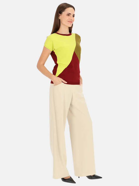 Potis & Verso Potis & Verso Bluzka Karolina Żółty Slim Fit