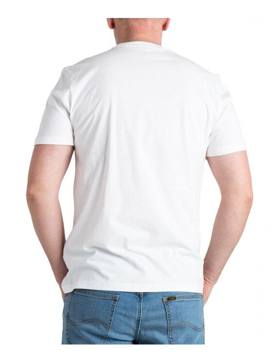 Lee Lee T-shirt MEDIUM WOBBLY TEE Bianco Regular Fit