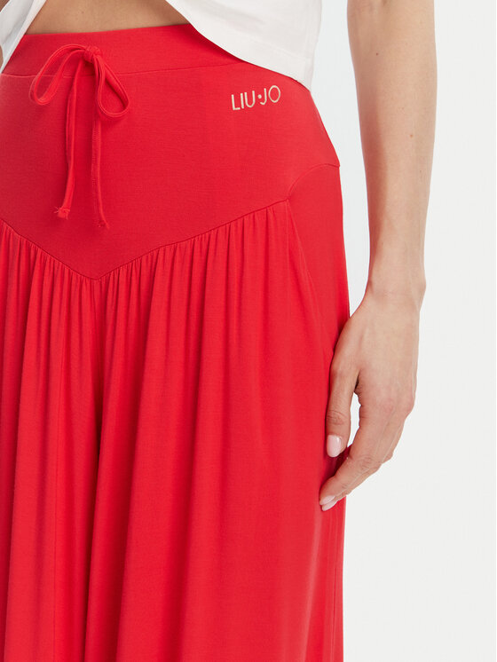 Liu Jo Beachwear Liu Jo Beachwear Spodnie materiałowe VA5039 JS360 Czerwony Relaxed Fit