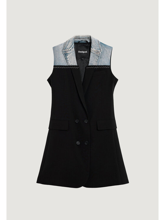 Desigual Desigual Sukienka codzienna VEST_POTTER Czarny Casual Fit