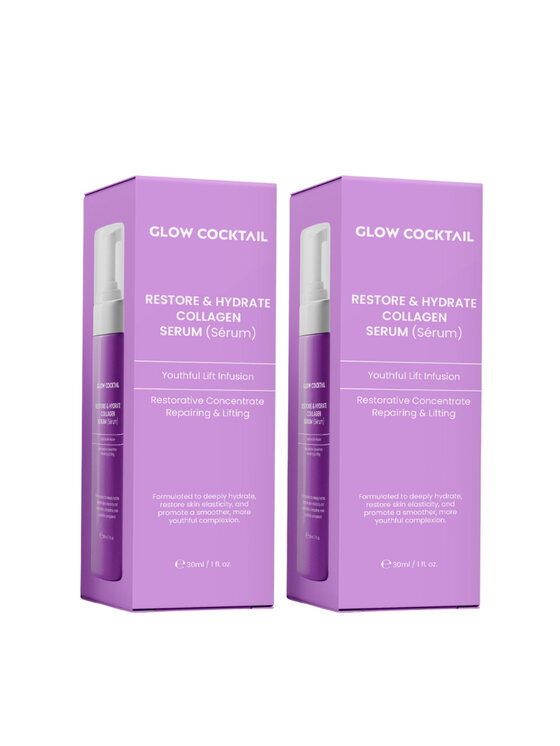 Glow Cocktail Glow Cocktail 2 x serum kolagenowe Restore & Hydrate 30 ml Zestaw do pielęgnacji skóry