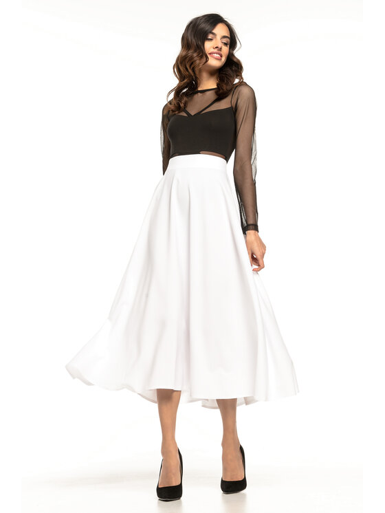 Tessita Tessita Spódnica midi T260 Biały A-Line Fit