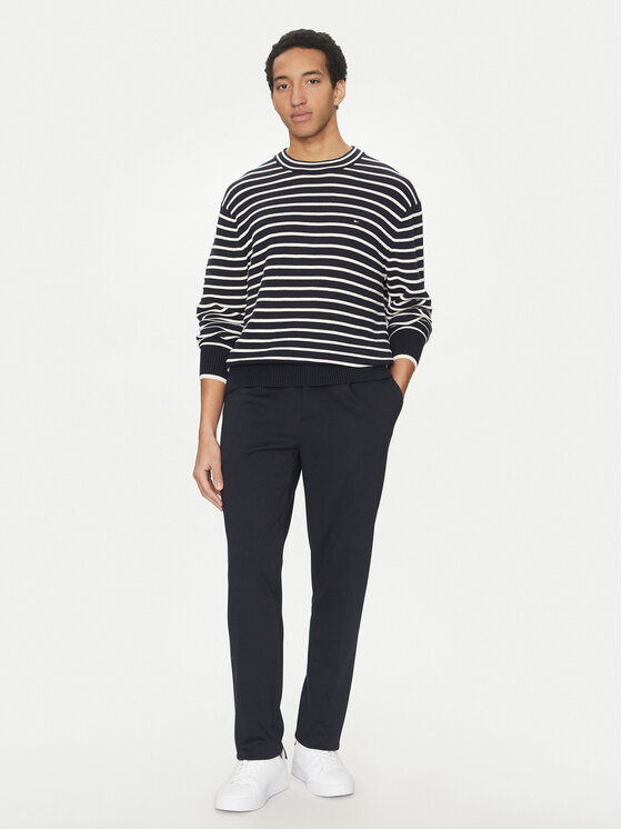 Tommy Hilfiger Tommy Hilfiger Kalhoty z materiálu Punto MW0MW39197 Tmavomodrá Regular Fit