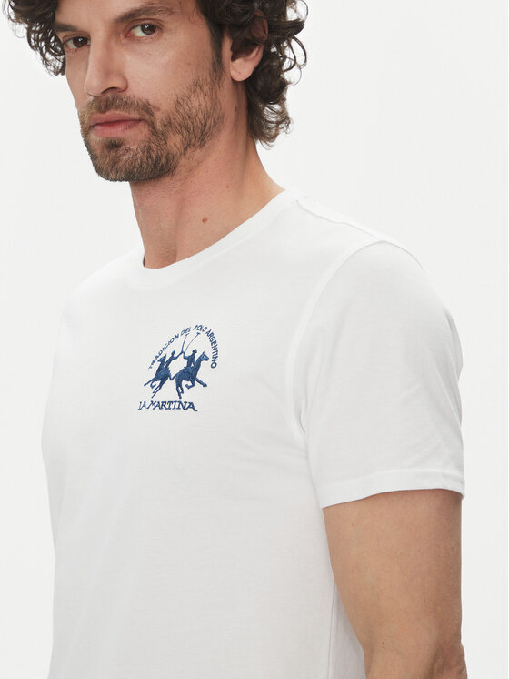 La Martina La Martina T-shirt Vernie MAR009 JS206 Bianco Regular Fit