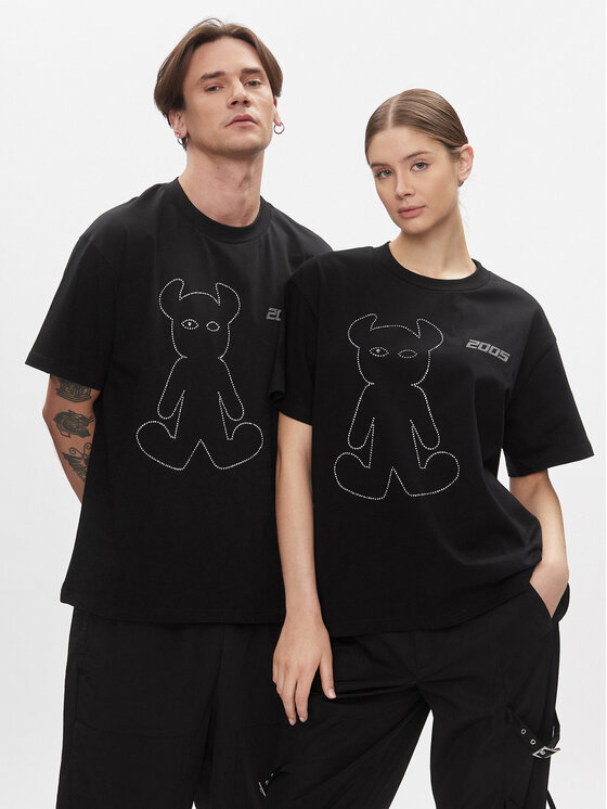 2005 2005 T-Shirt Unisex Horned Schwarz Regular Fit