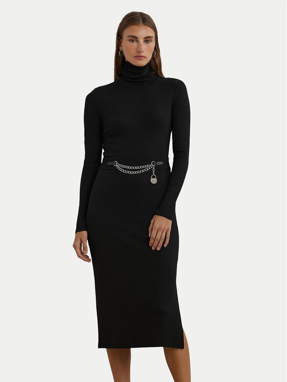 LAUREN RALPH LAUREN LAUREN RALPH LAUREN Sukienka dzianinowa 250951822001 Czarny Slim Fit