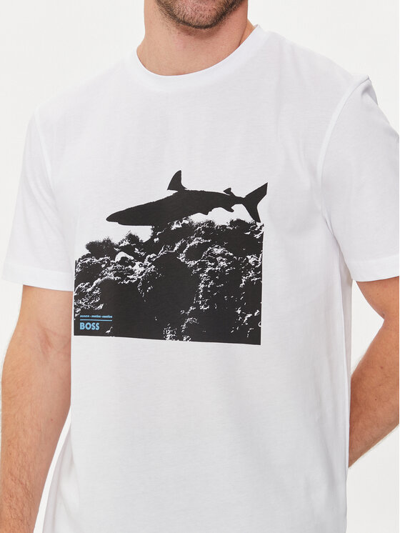 BOSS Boss Majica Te_Sea_Horse 50515626 Bela Regular Fit