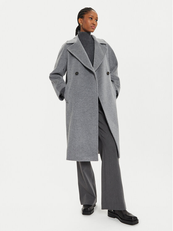 Weekend Max Mara Weekend Max Mara Palton de lână Resina 2425016092 Gri Regular Fit