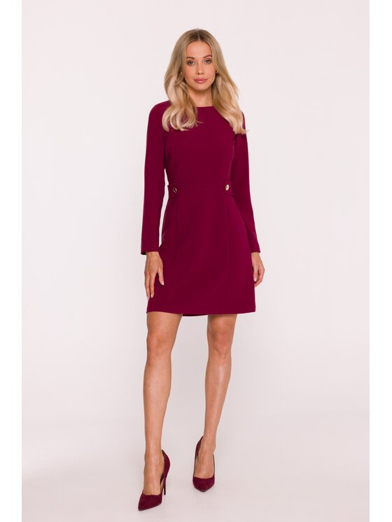 Stylove Stylove Sukienka wieczorowa S419 Bordowy A-Line Fit