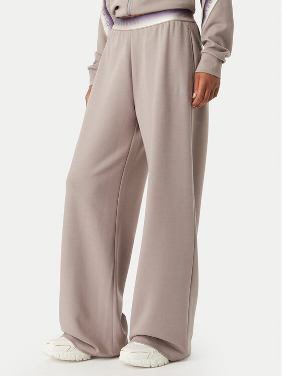 EA7 Emporio Armani Pantaloni trening 7W001517 AF12501 U6100 Bej închis Wide Leg