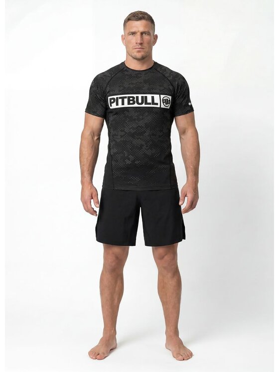 PITBULL PITBULL Koszulka techniczna HEX CAMO HILLTOP Czarny Regular Fit
