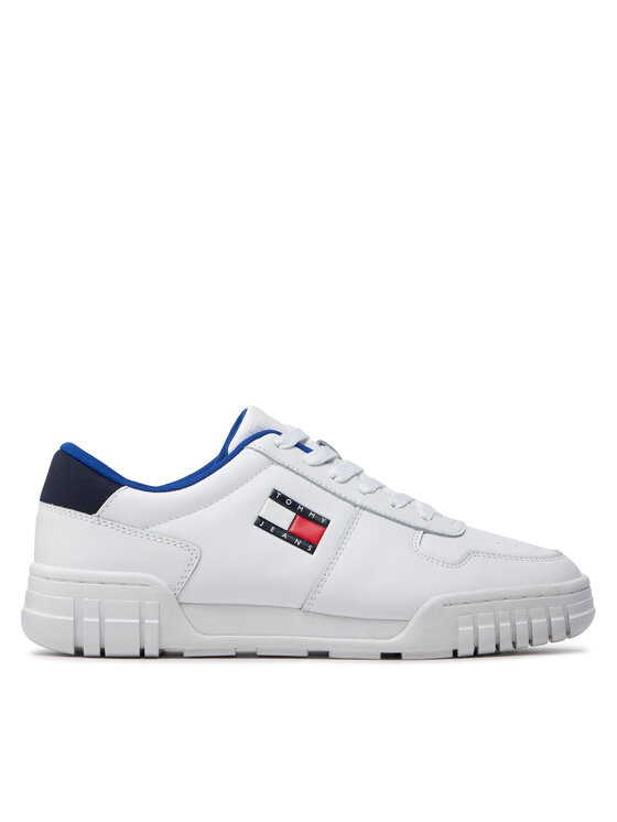 Sneakers Tommy Jeans Retro Leather Cupsole EM0EM01068 Alb