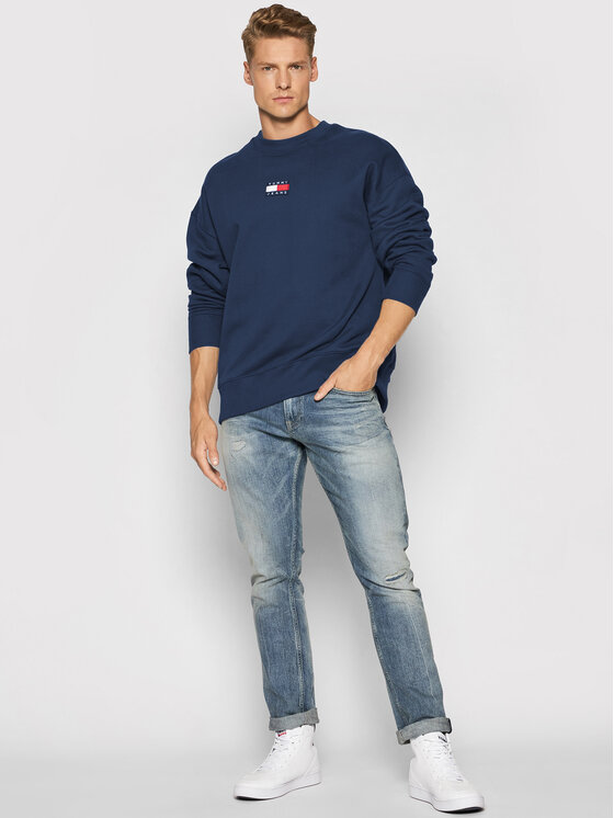 Tommy Jeans Džemperis Badge DM0DM10911 Tamsiai mėlyna Regular Fit •  Modivo.lt