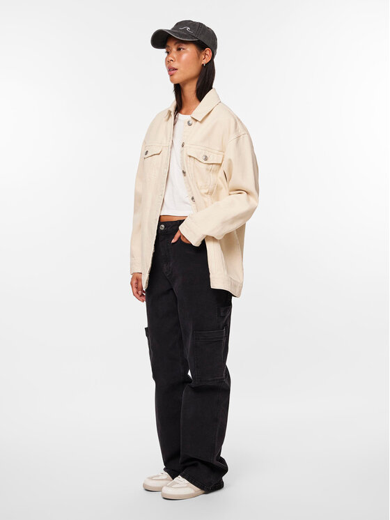 Pieces Pieces T-särk Sara 17146319 Valge Oversize