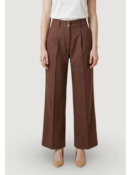 Artigli Artigli Pantaloni palazzo DUE BOTTONI Marrone To Fit