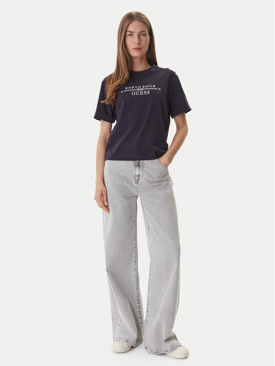 Guess Guess Tricou GUESS x NORTH SAILS W6GI03 K2657 Bleumarin Relaxed Fit